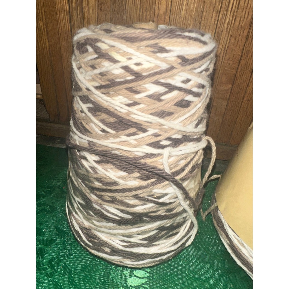 Vtg Peaches & Creme Cotton Yarn Chocolate Milk Variegated Brown 27 oz - Picture 2 of 4